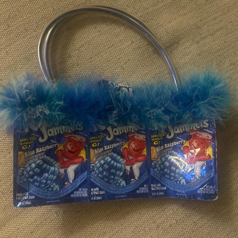 Blue Raspberry Jammin' Bag with Fluffy Trim